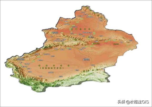 值得收藏的全国各省三维地形图 - 新疆维吾尔自治区